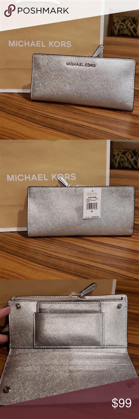 michael kors geldbörse silber|michael kors wallet sizes.